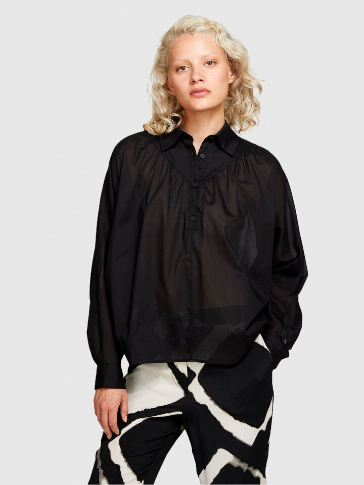 Oversized blouse - women's blouses - Black | Sisley image number 4